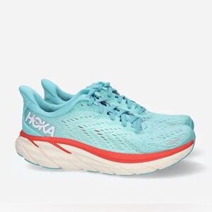 Hoka Women's Sneakers in Aqua and Coral